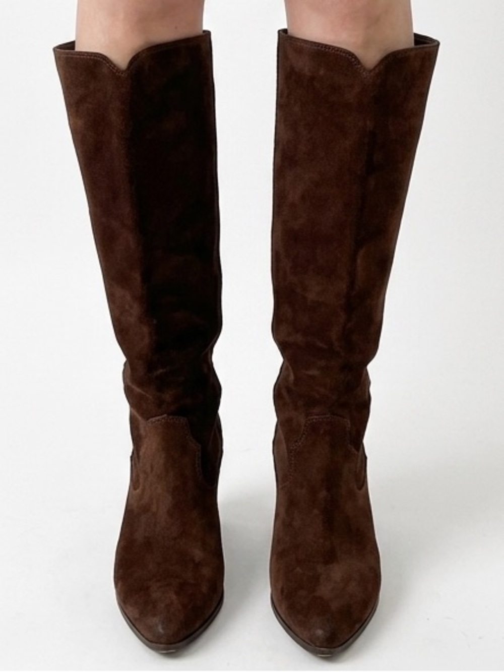 🤎 Frye Tall Brown Suede Western Boots – Women’s Size 7